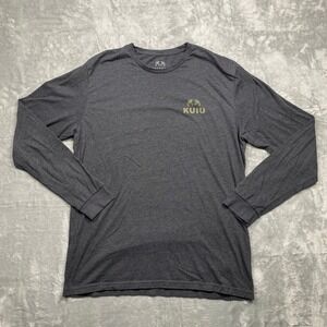 KUIU Long Sleeve T-Shirt Mens Large Gray Graphic Ram Logo Here To Hunt Tee